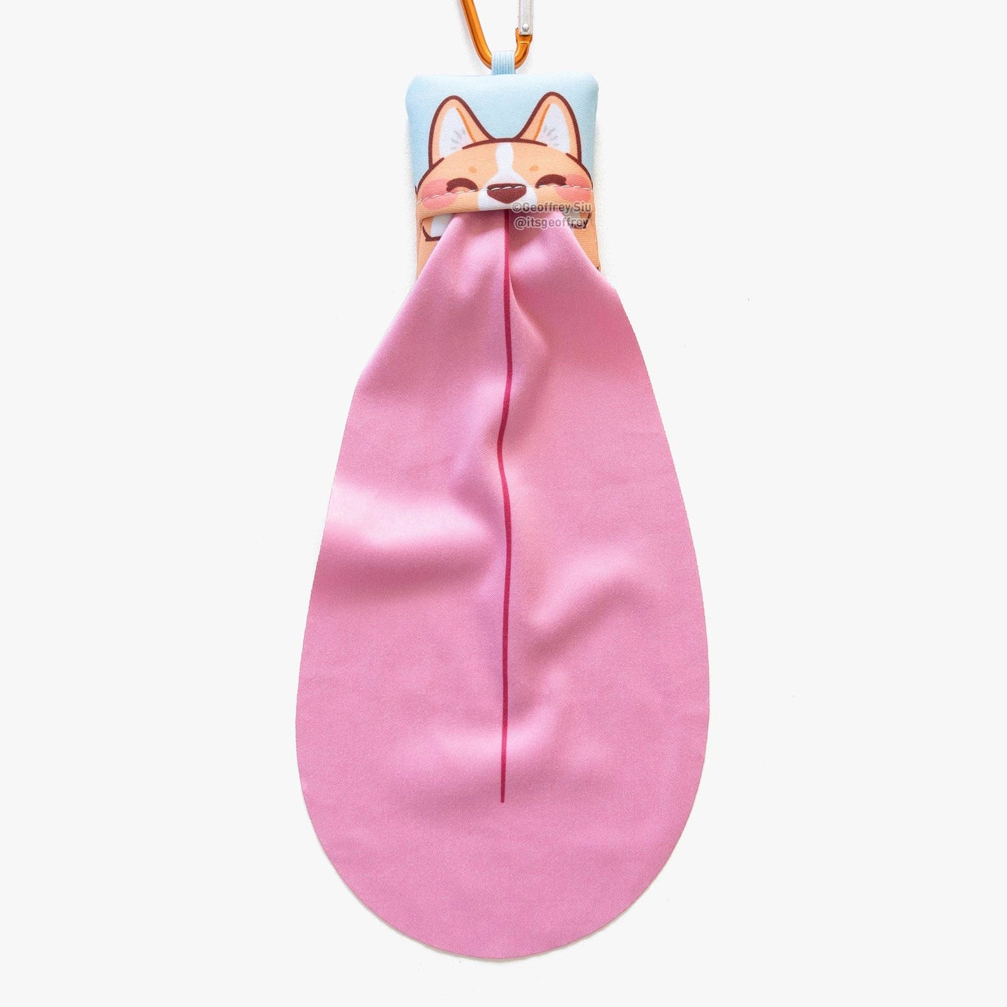 Cheddar the Corgi Microfiber Cloth Keychain: A-Grade