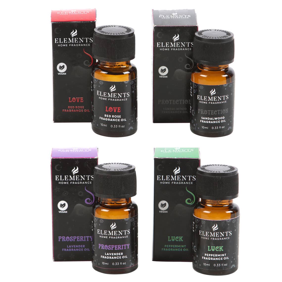 Set of 12 Gothic Black Magic Fragrance Oils in Display