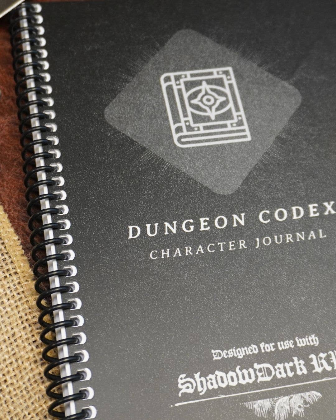 Dungeon Codex Shadowdark RPG Character Journal: One Set of Mystery Dice with Bottle