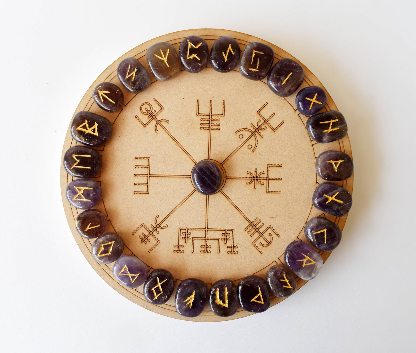 Futhark Rune Set | Amethyst | Rune Stones | Runic Crystals: Runes (SET 1)