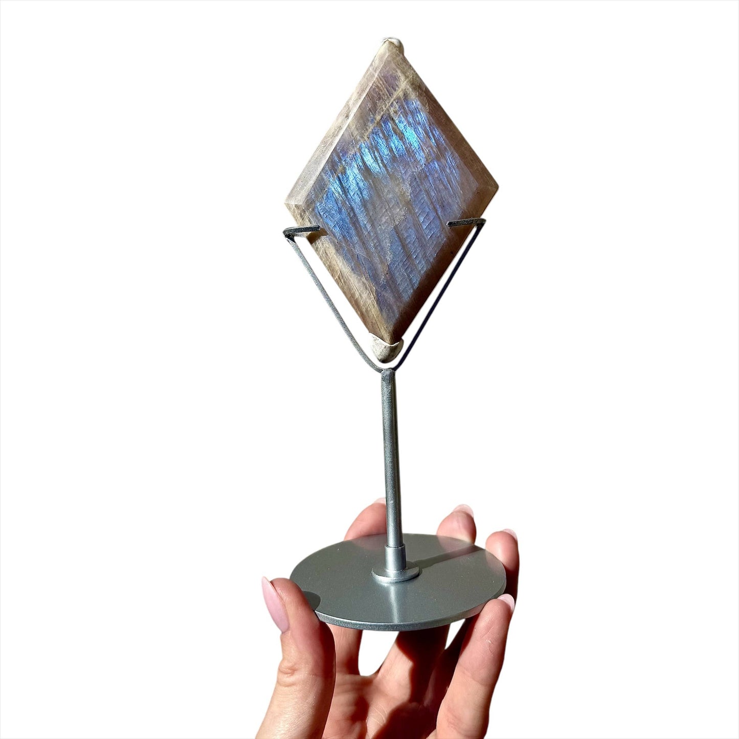 Moonstone + Sunstone Diamond Carvings : Small