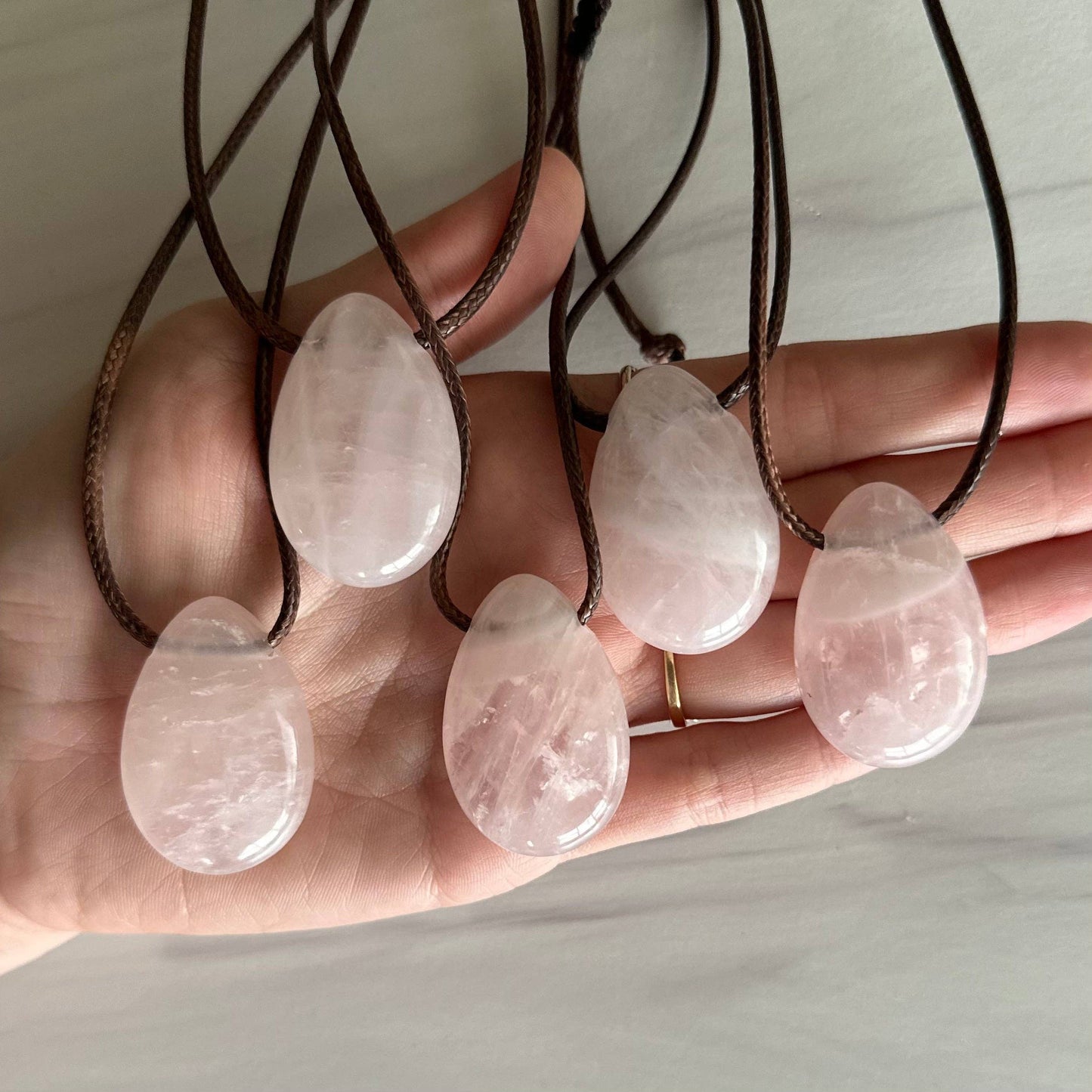 Rose Quartz Polished Necklace (Crystals & Stones)