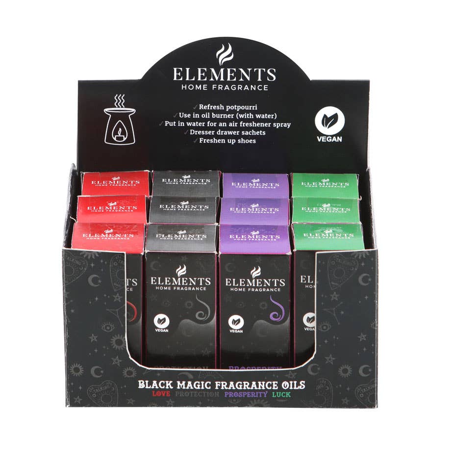 Set of 12 Gothic Black Magic Fragrance Oils in Display