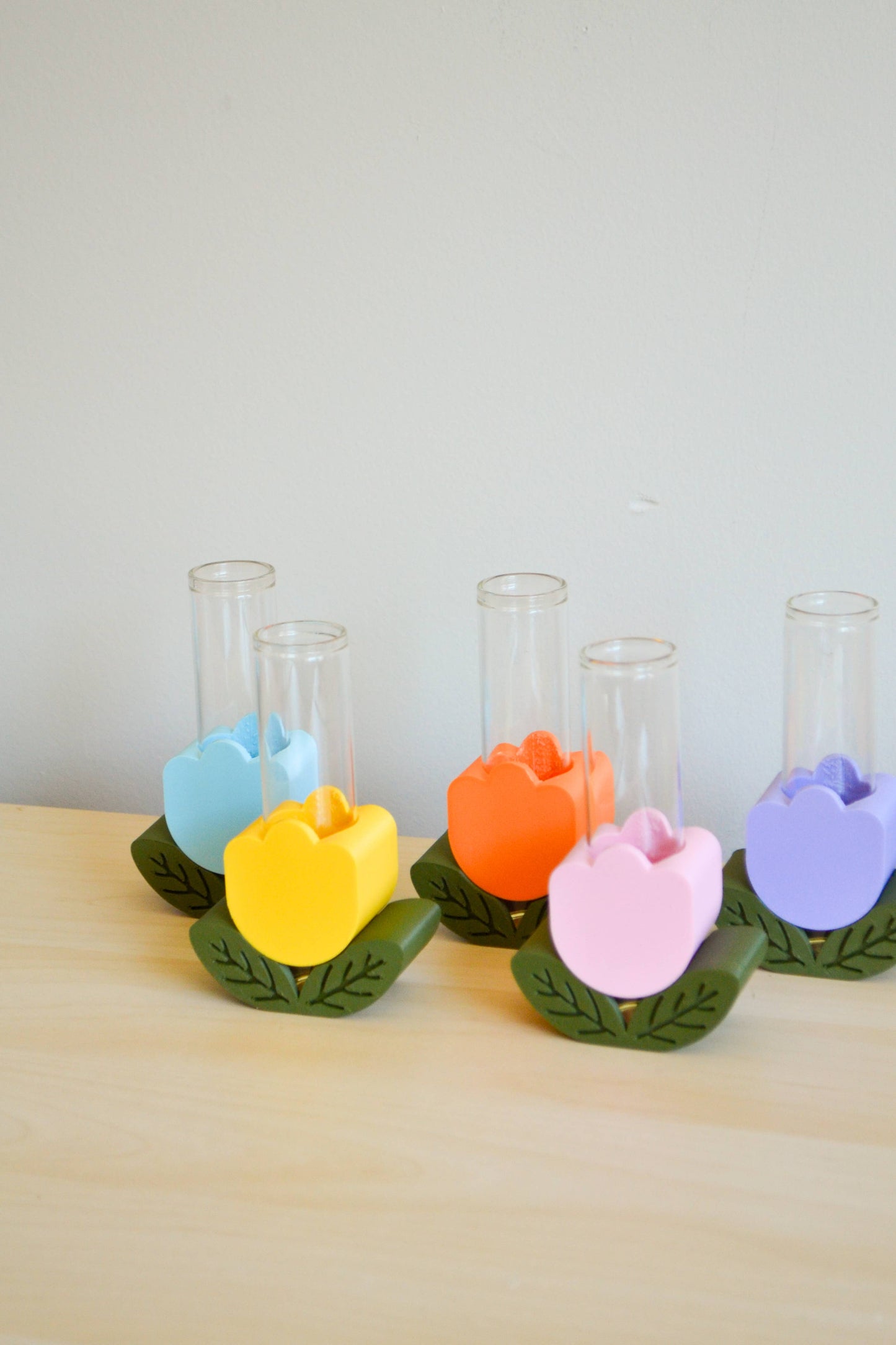 Single Color Stacking Tulip Plant Propagation Vase: Yellow Gold