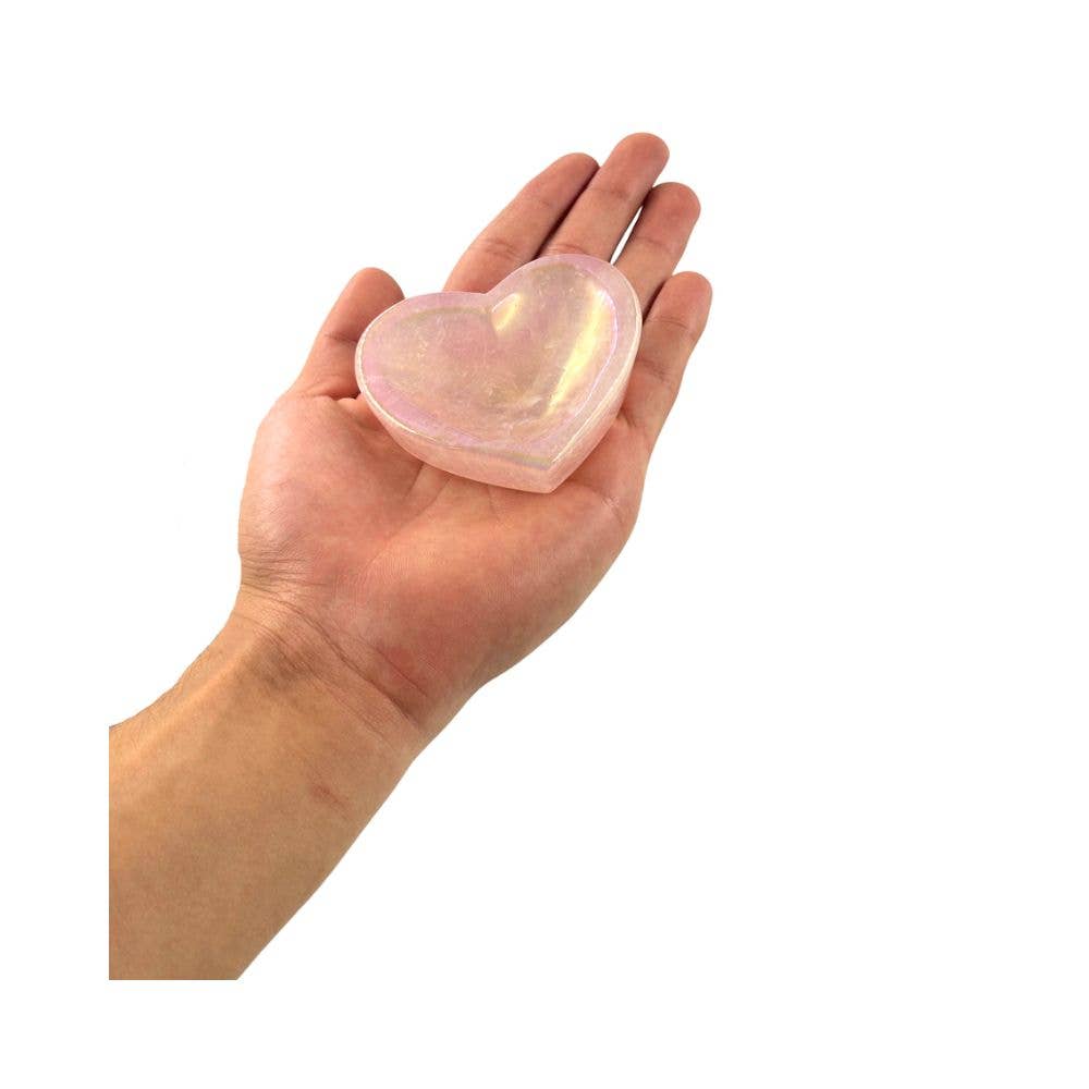Shaped Crystals - Aura Rose Quartz Trinket Dish, Heart