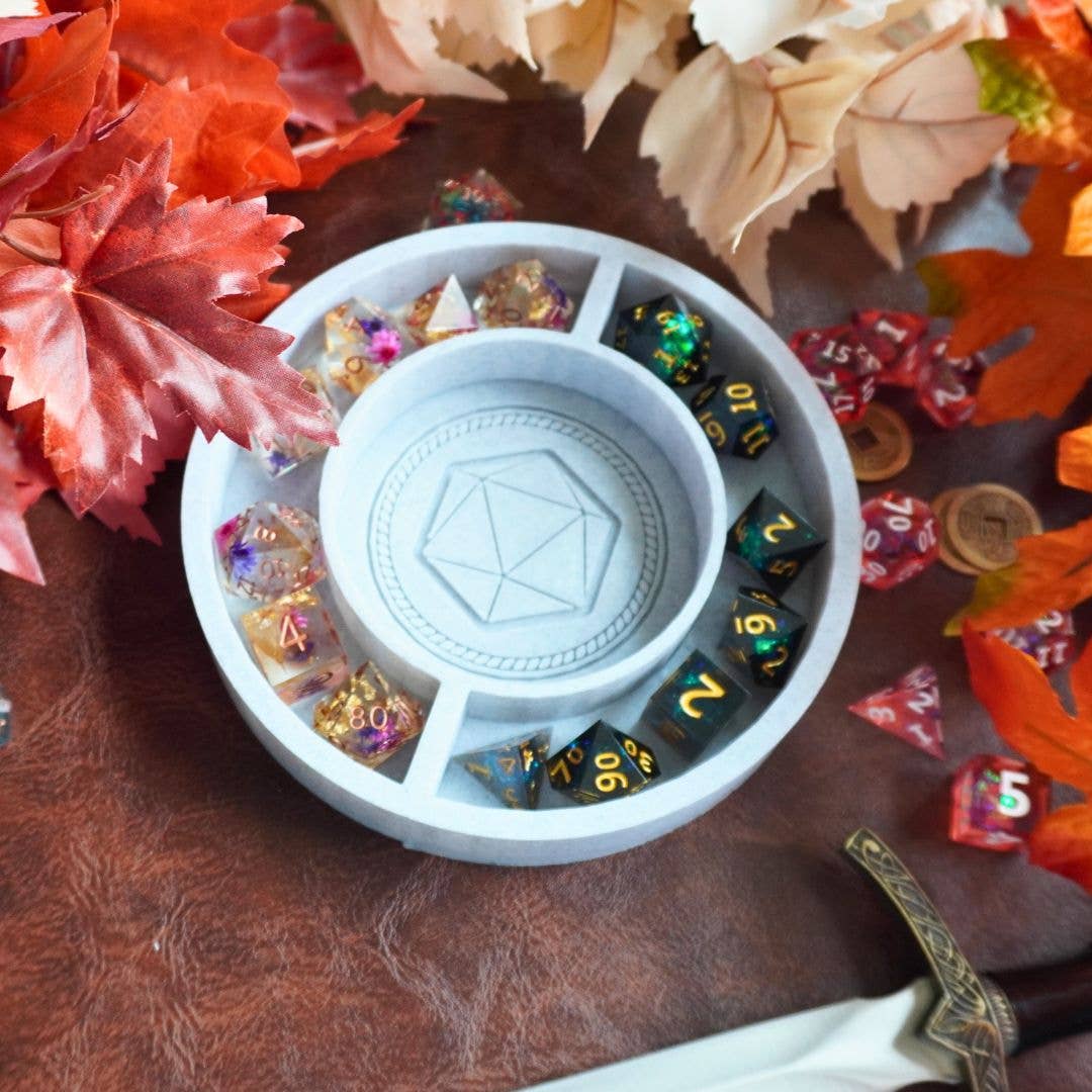 D20 Round DnD Dice Tray: No Dice