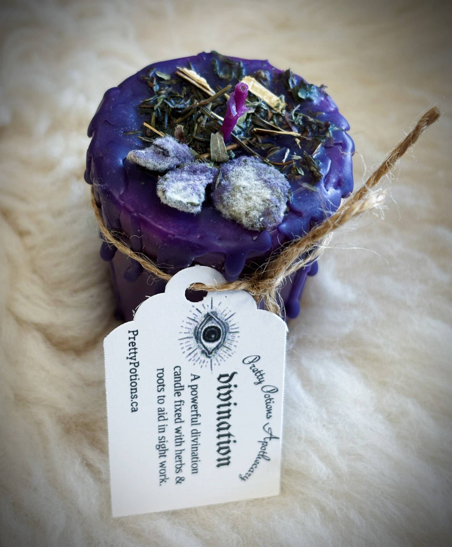 DIVINATION Ritual Herbal Votive Candle