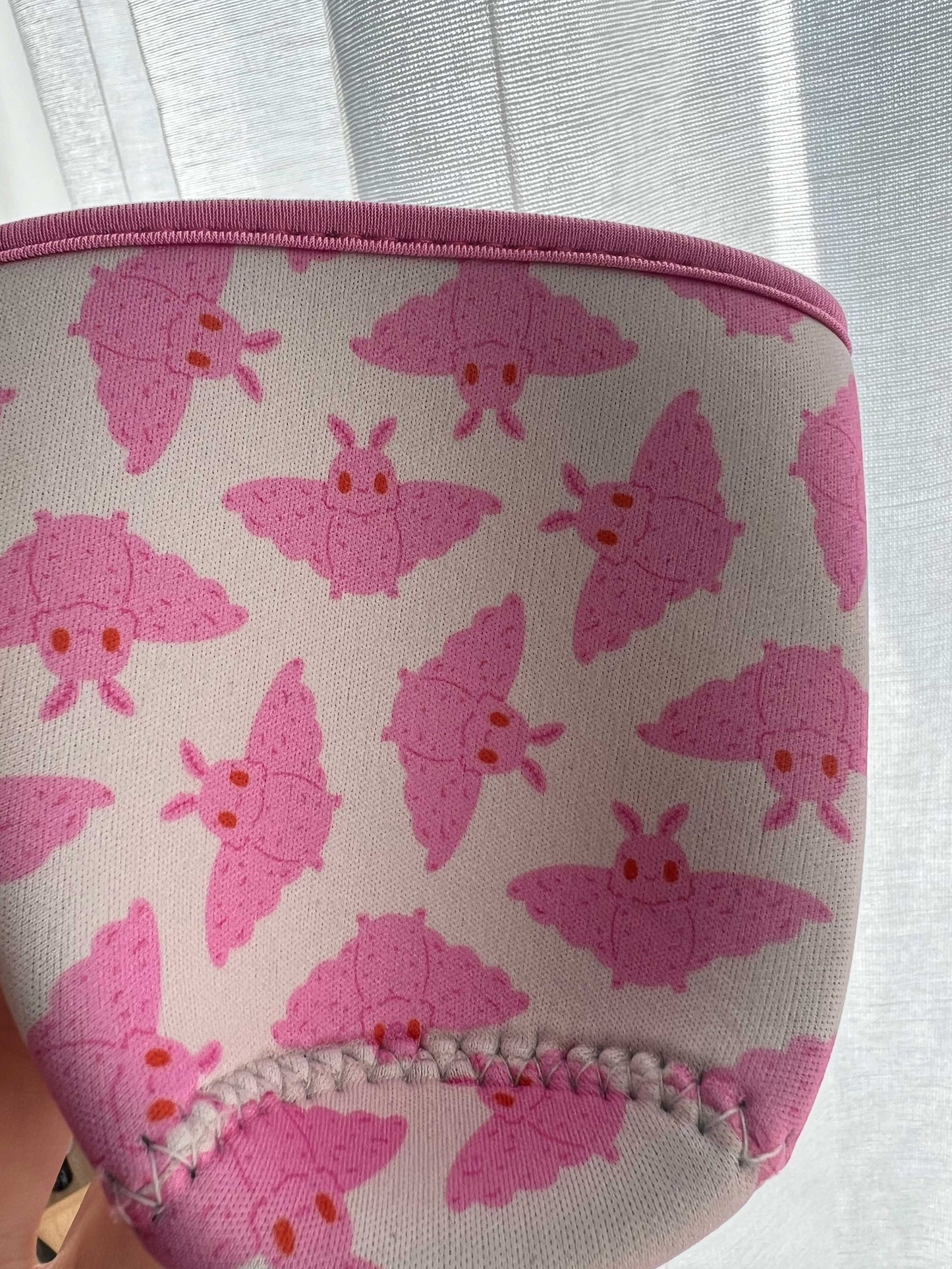 Mothman Coffee Sleeve: Venti/ 22 oz Beverage / Pink Mothman