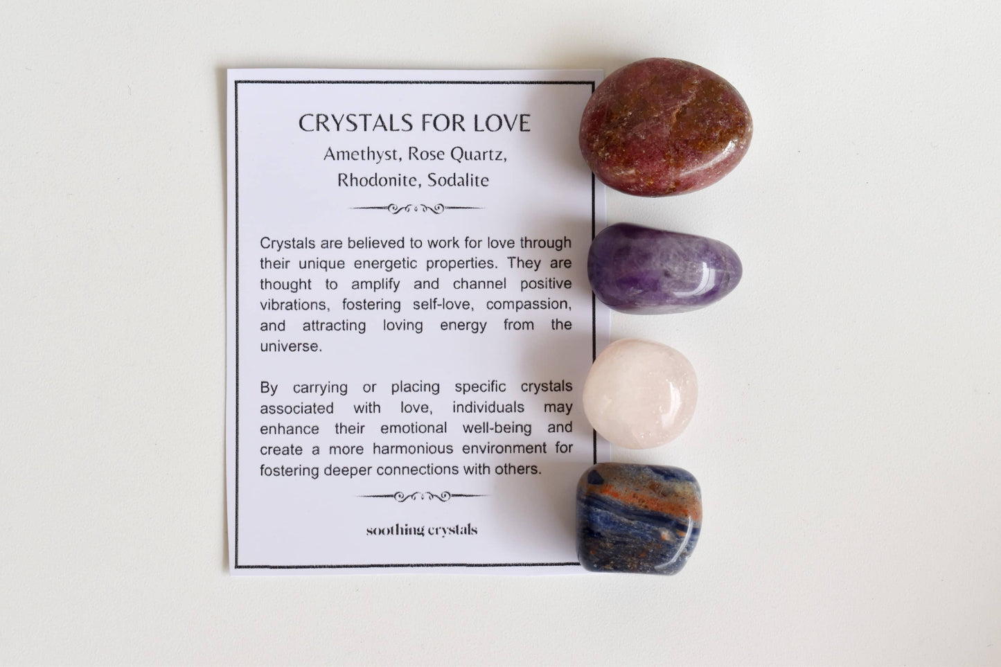 Attracting LOVE Crystal Set, Crystal Healing Love Gift Kit: SET2 (Tumbles+ Bracelet)