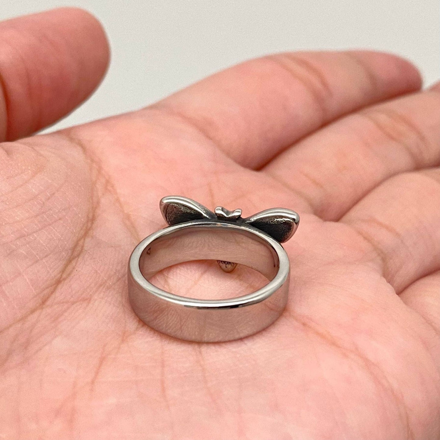 Women's Stainless Steel Moth Ring: 8