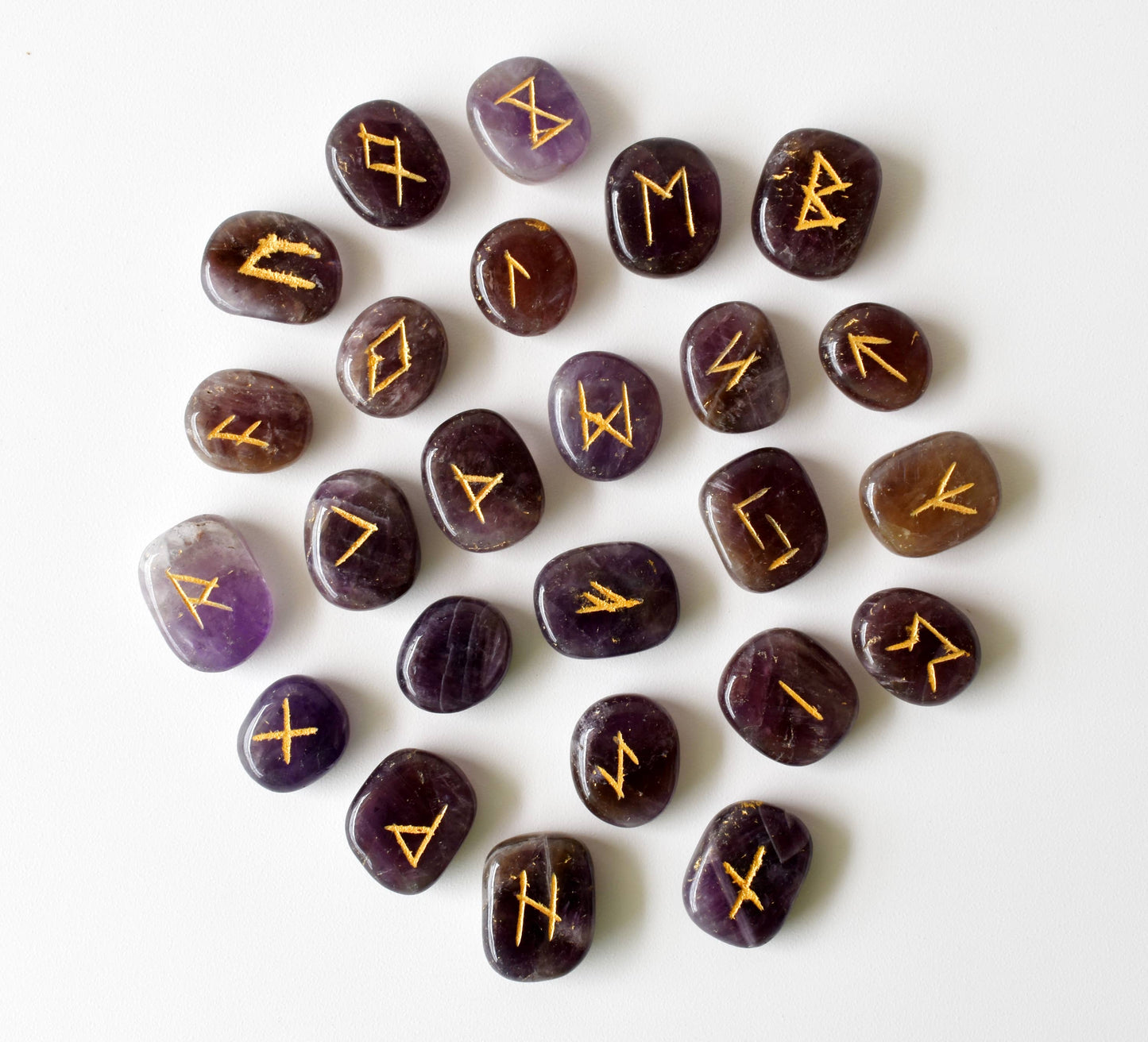 Futhark Rune Set | Amethyst | Rune Stones | Runic Crystals: Runes (SET 1)