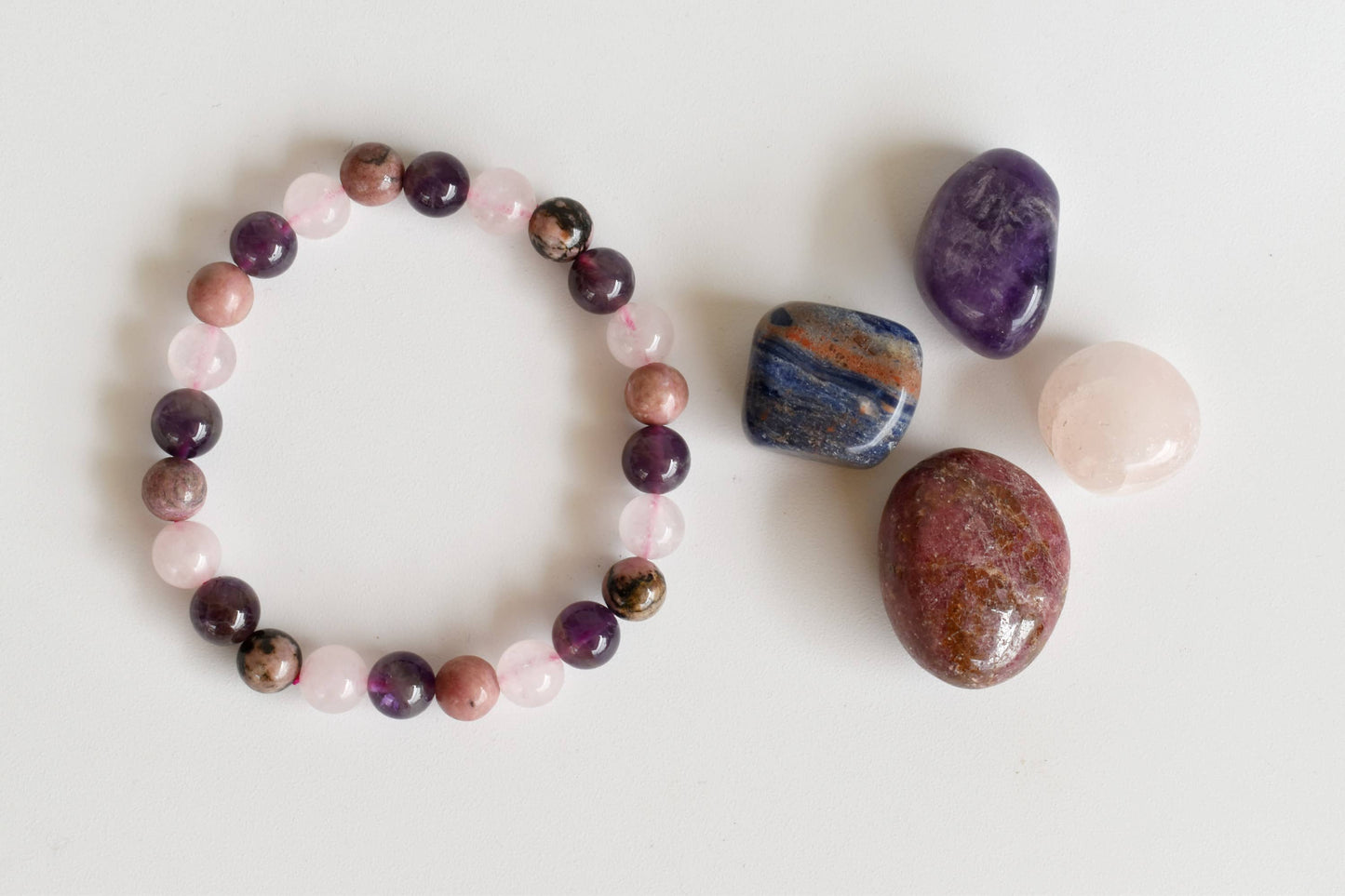 Attracting LOVE Crystal Set, Crystal Healing Love Gift Kit: SET2 (Tumbles+ Bracelet)
