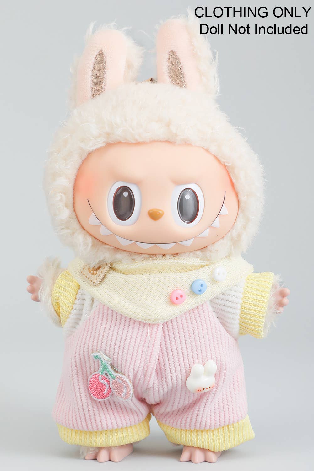 ADORABLE CORDUROY LABUBU OUTFIT WITH HANDKERCHIEF: BLUE / 1 SIZE