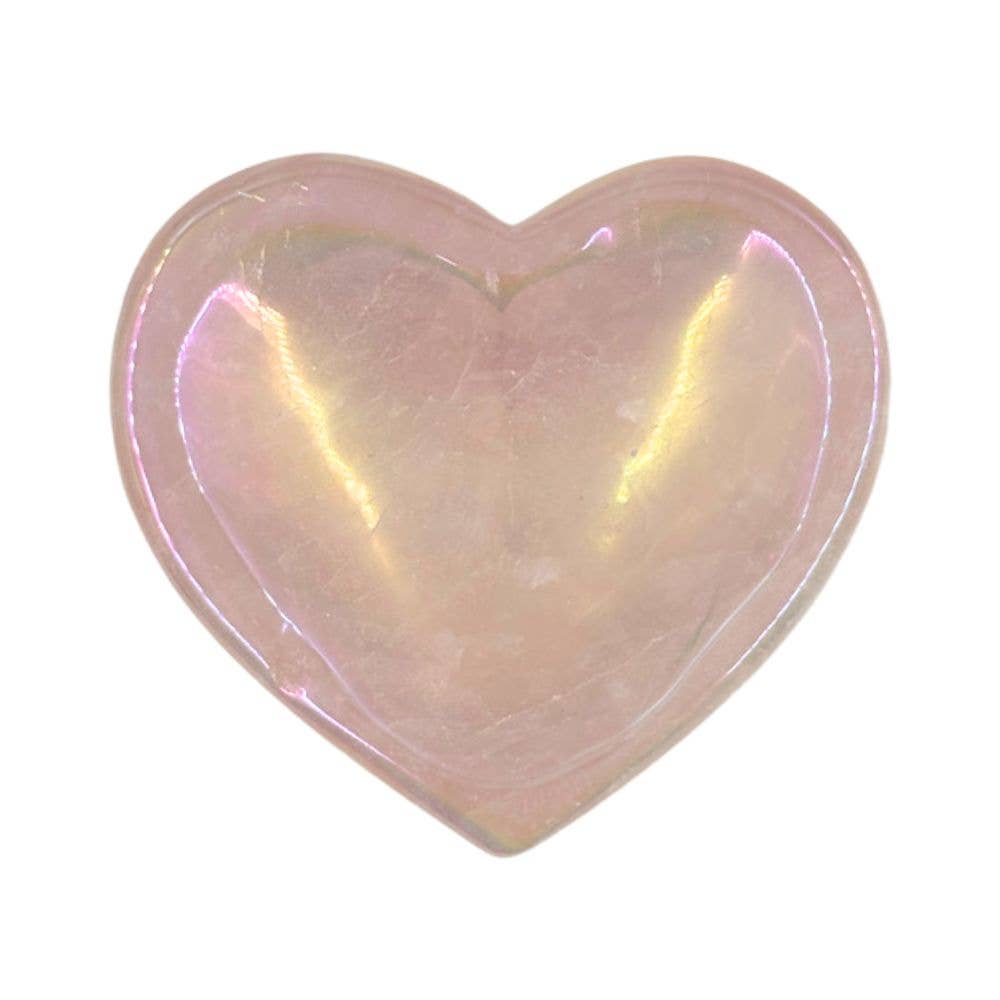 Shaped Crystals - Aura Rose Quartz Trinket Dish, Heart