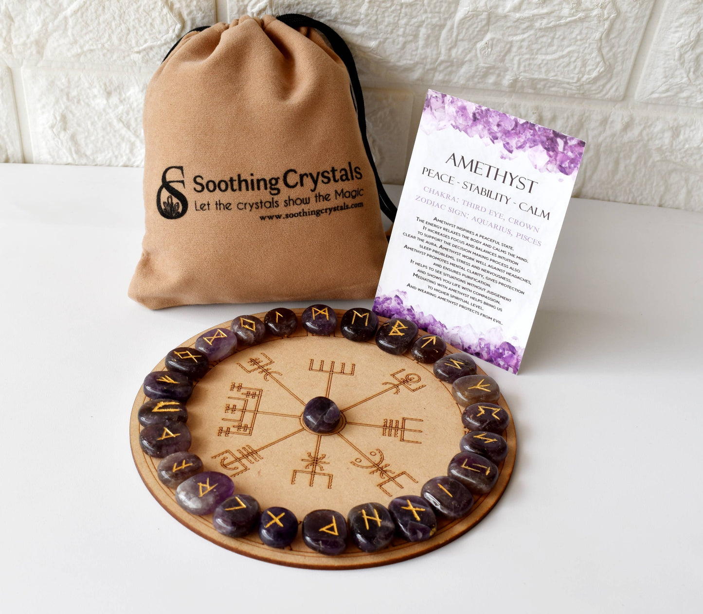 Futhark Rune Set | Amethyst | Rune Stones | Runic Crystals: Runes (SET 1)