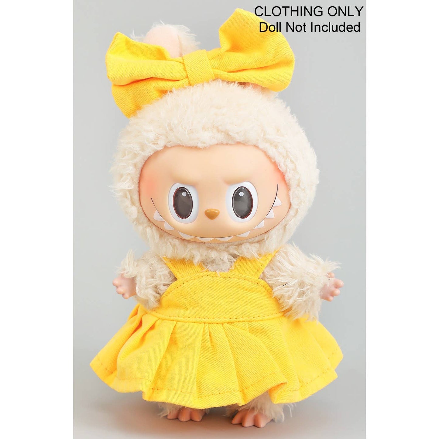PLEATED DRESS WITH MATCHING BOW LABUBU OUTFIT ONLY: YELLOW / 1 SIZE