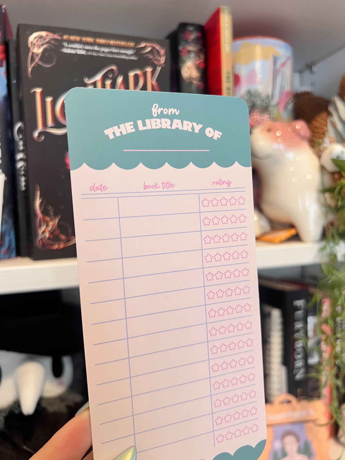 Book Rating Paper Bookmark: Pink