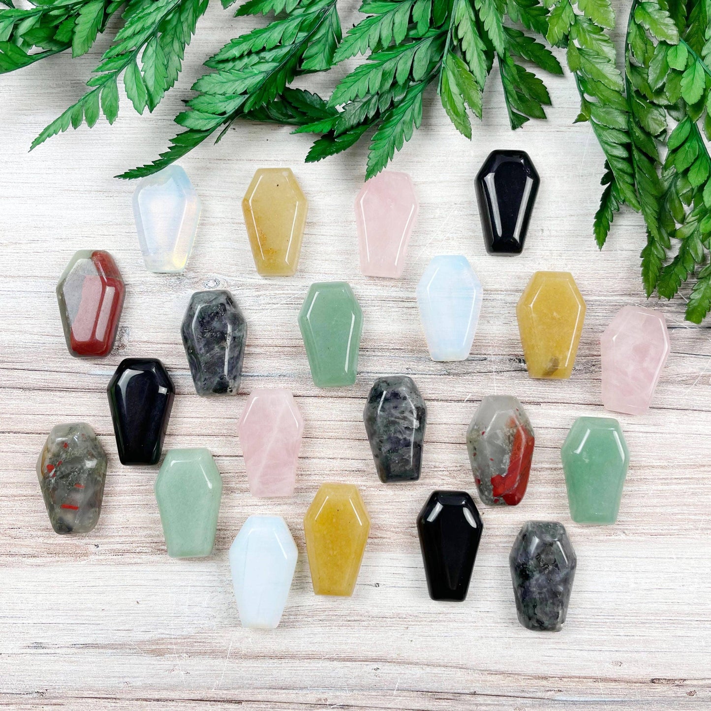 Mini Coffin Gemstone Pocket Stone: Obsidian