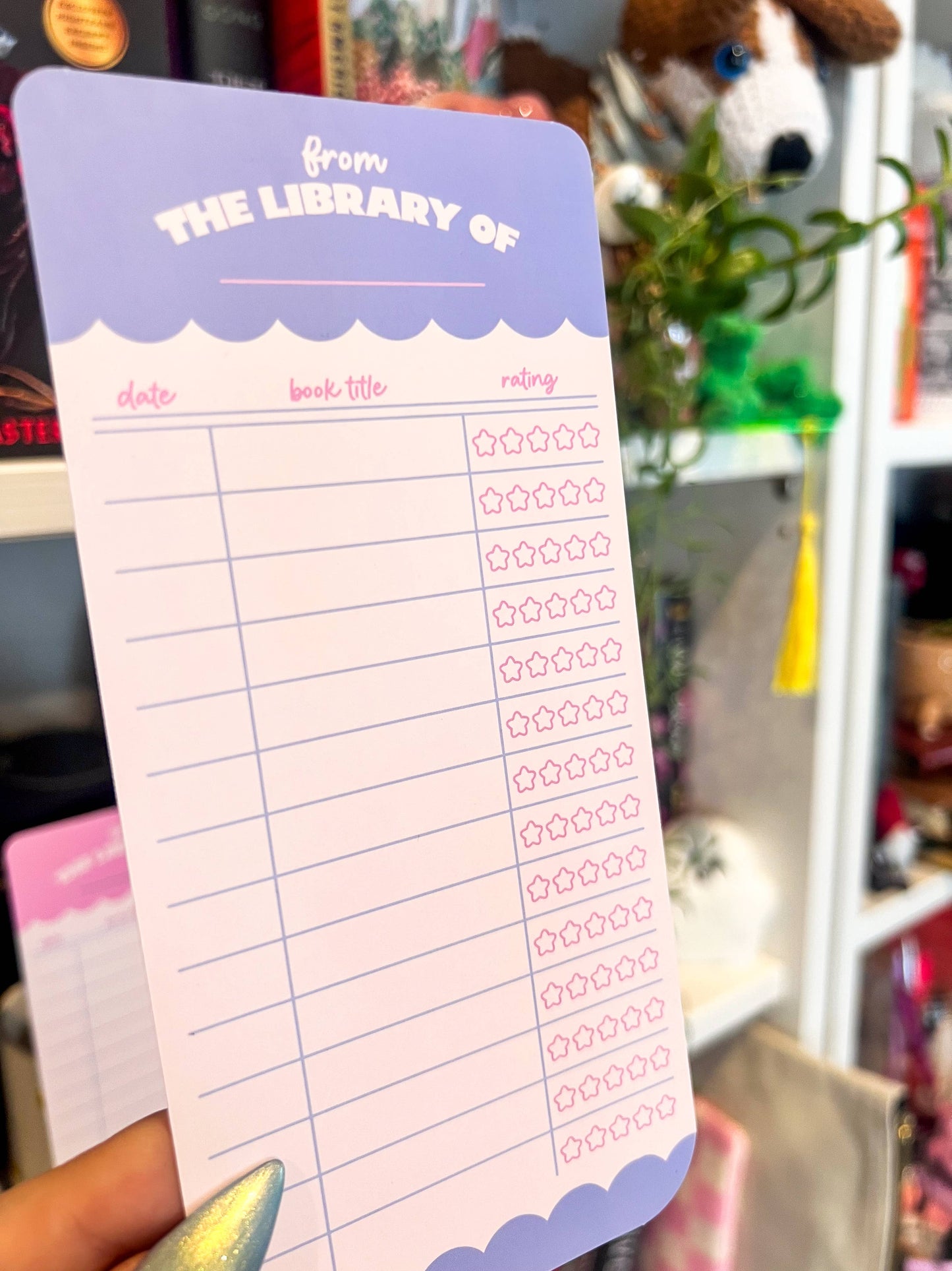 Book Rating Paper Bookmark: Pink