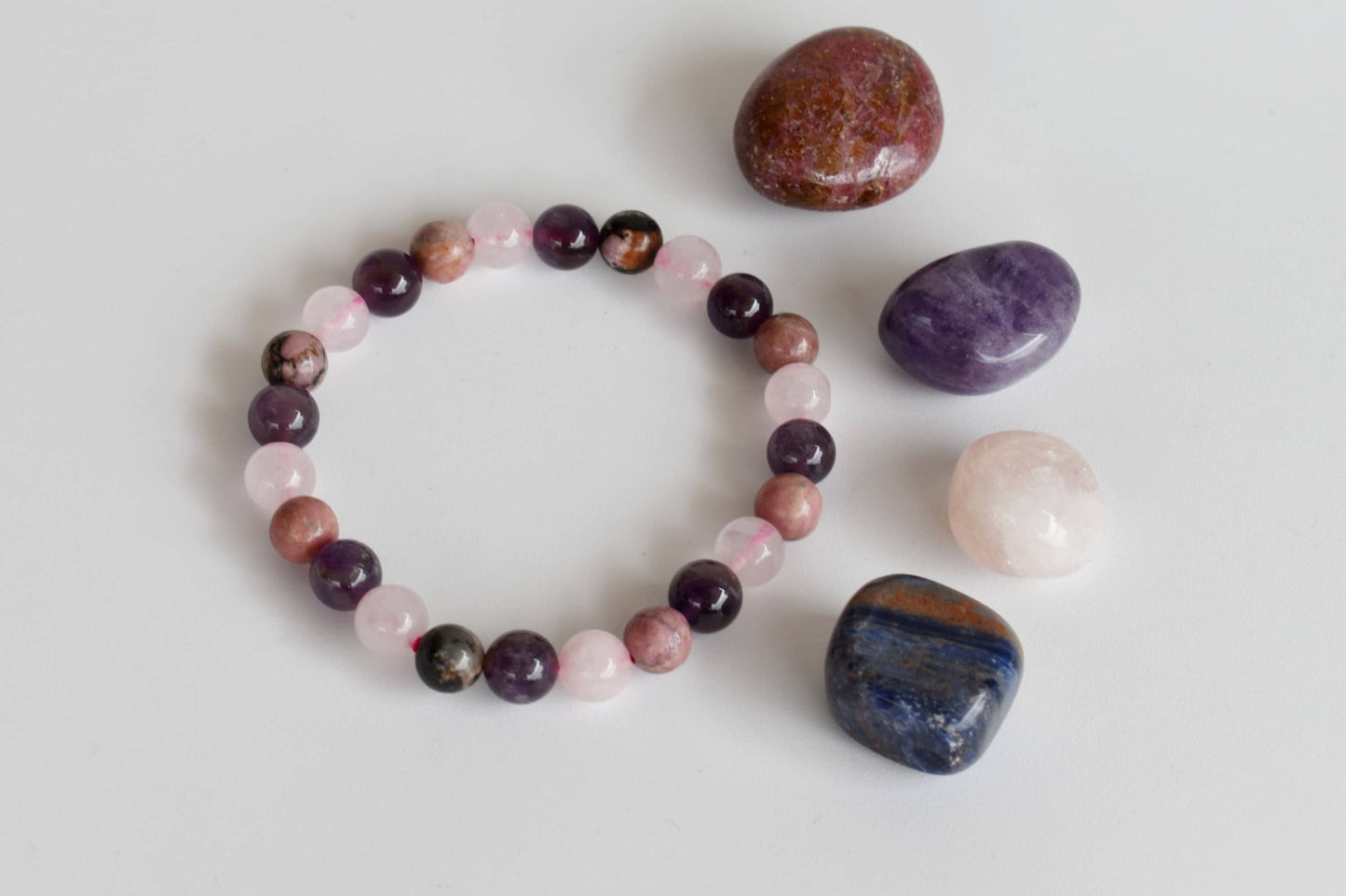 Attracting LOVE Crystal Set, Crystal Healing Love Gift Kit: SET2 (Tumbles+ Bracelet)