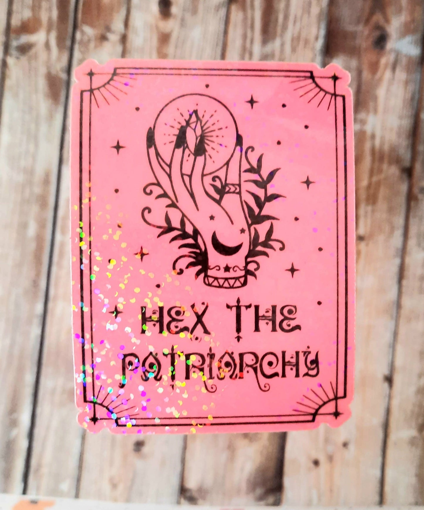 Hex The Patriarchy Sticker, Glow In The Dark Sticker: Lavender
