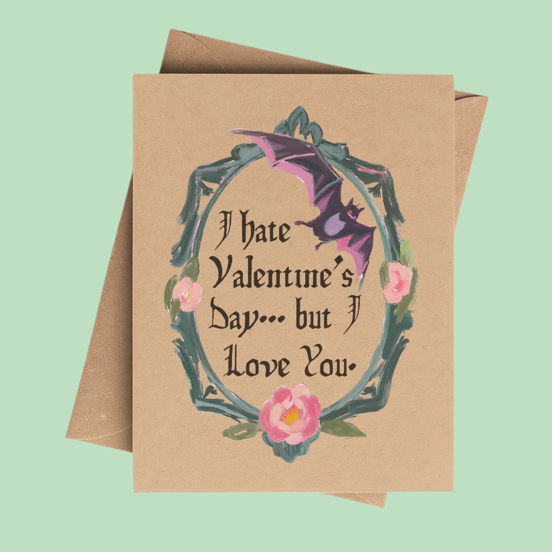 Sarcastic Anti-Valentine Card on Brown Kraft Paper