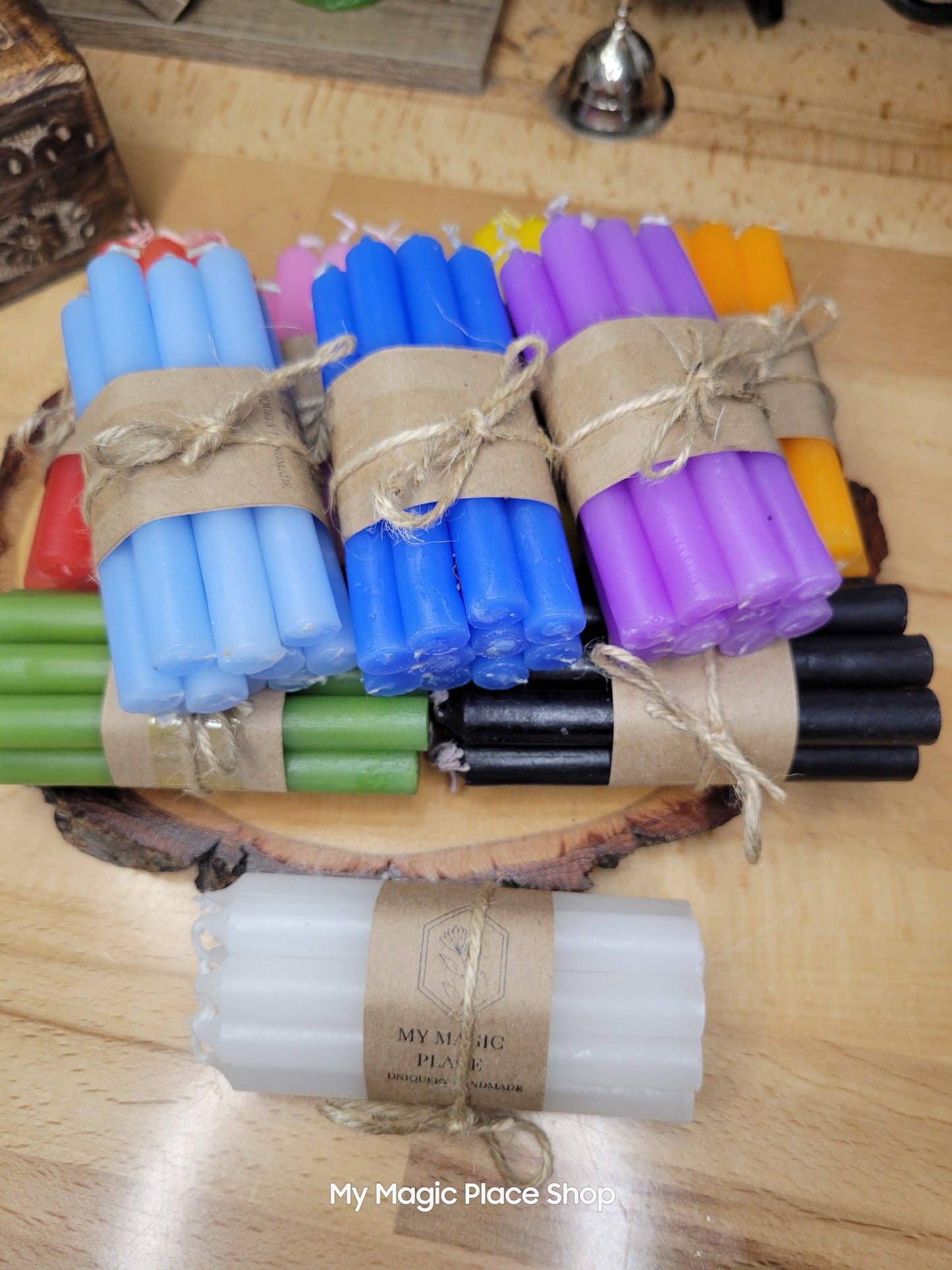 Pack of 10 colored spell candles, Chime Candle 4 Inches: White