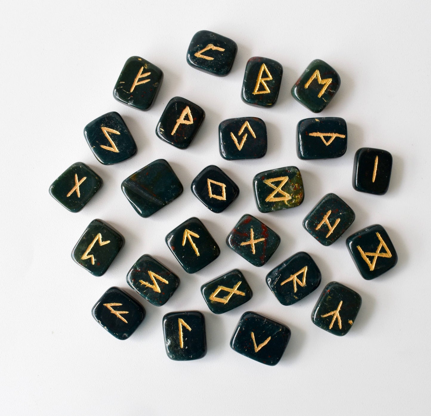 Futhark Rune Set | Bloodstone | Rune Stones | Runic Crystals: Runes (SET 1)