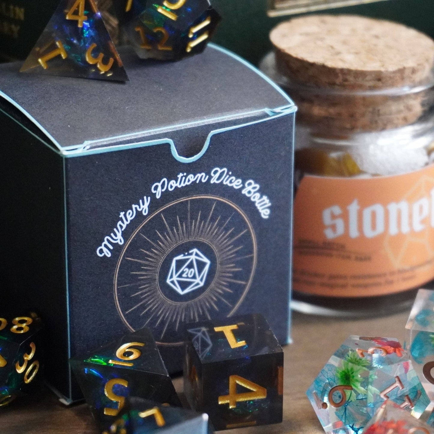 D20 Round DnD Dice Tray: No Dice