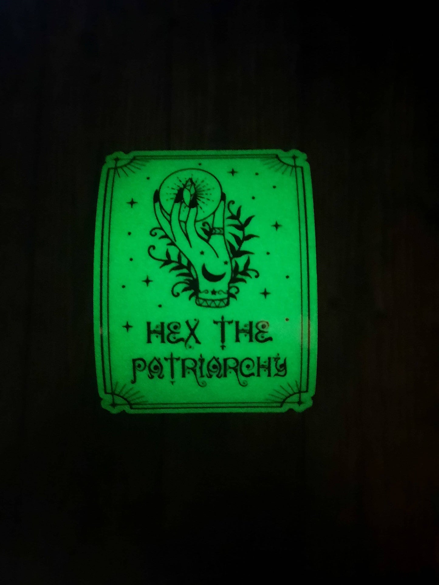 Hex The Patriarchy Sticker, Glow In The Dark Sticker: Lavender