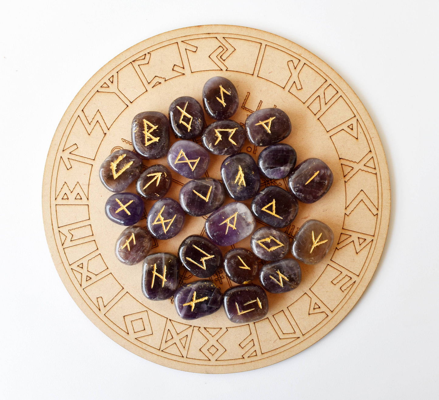 Futhark Rune Set | Amethyst | Rune Stones | Runic Crystals: Runes (SET 1)