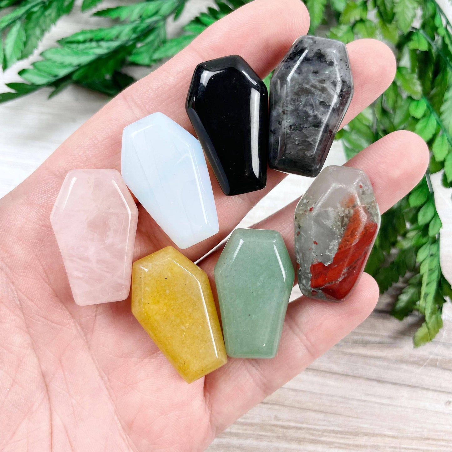 Mini Coffin Gemstone Pocket Stone: Obsidian