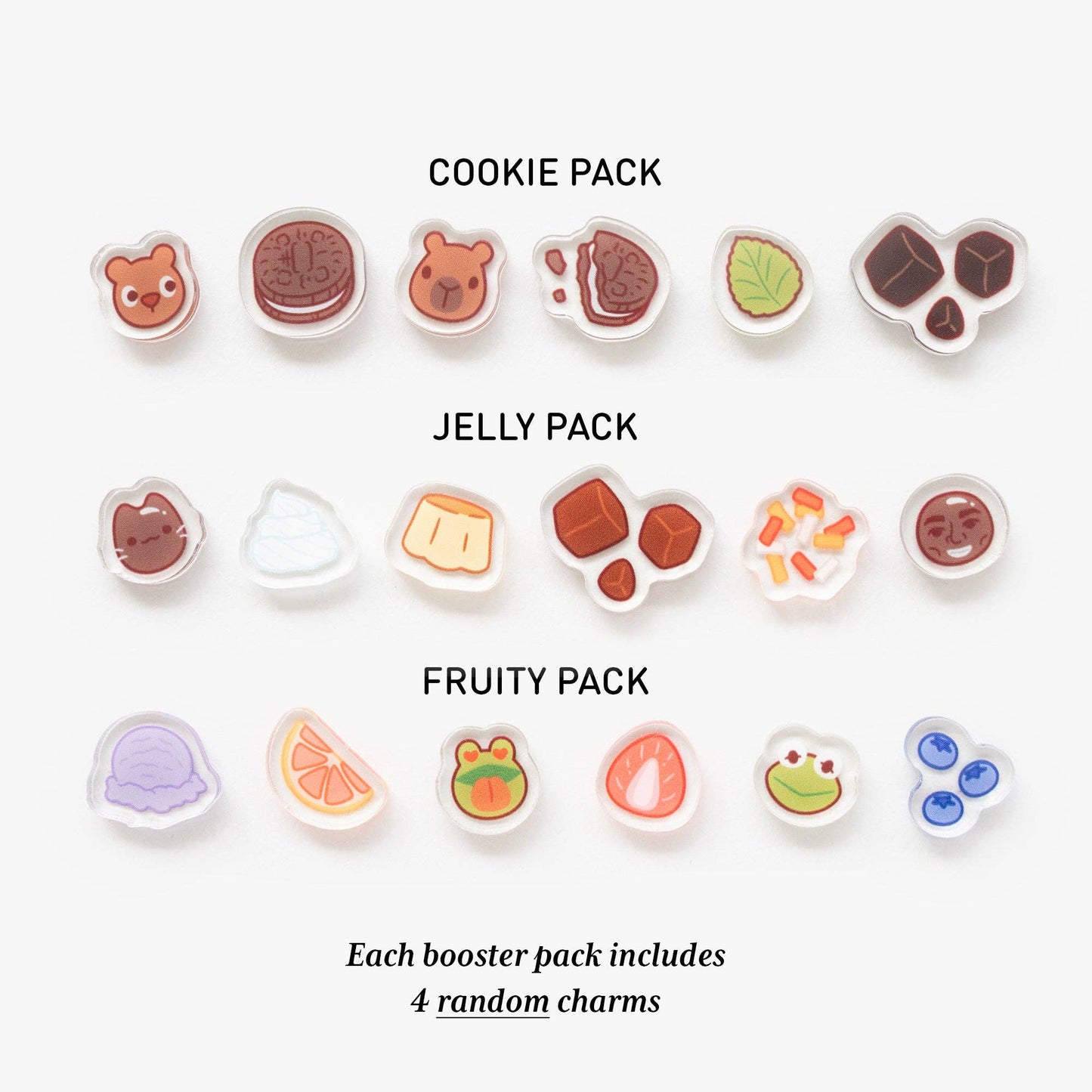 Boba Topping Fillable Keychain Charms Blind Booster Packs: Fruity Pack