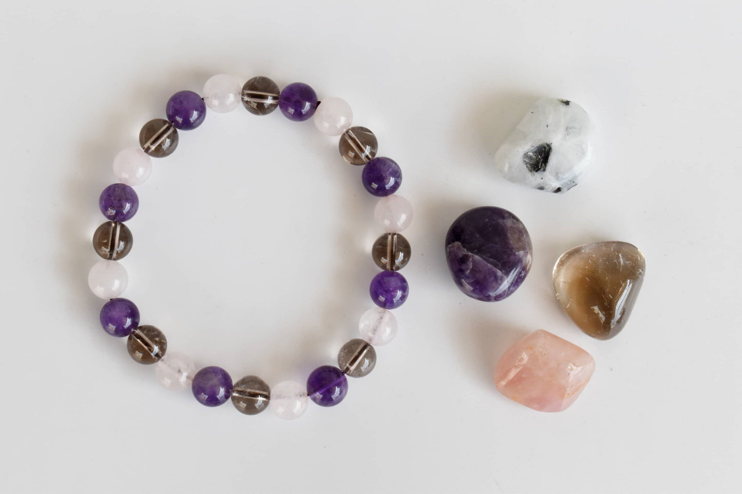 GRIEF Support Relief Crystal Set, Crystal Healing Grief Kit: SET2 (Tumbles+ Bracelet)