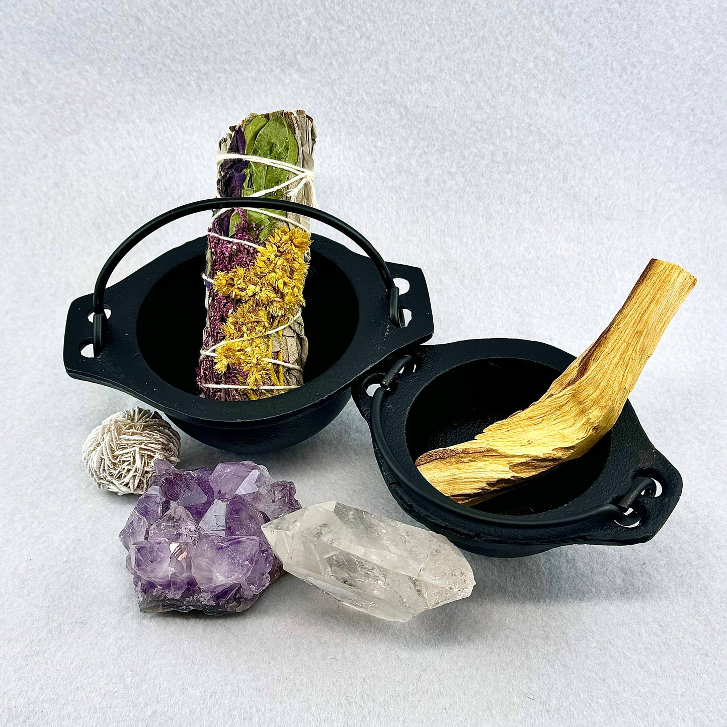 Cauldron Smudge Pot, Cast Iron Incense Burner, Resin Burner: Small