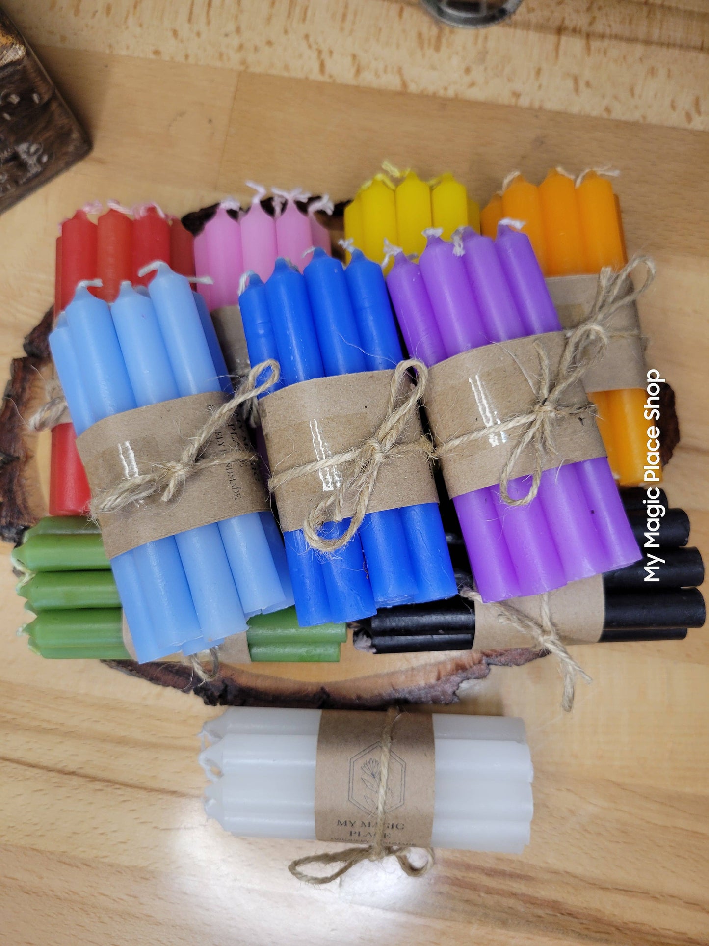 Pack of 10 colored spell candles, Chime Candle 4 Inches: White