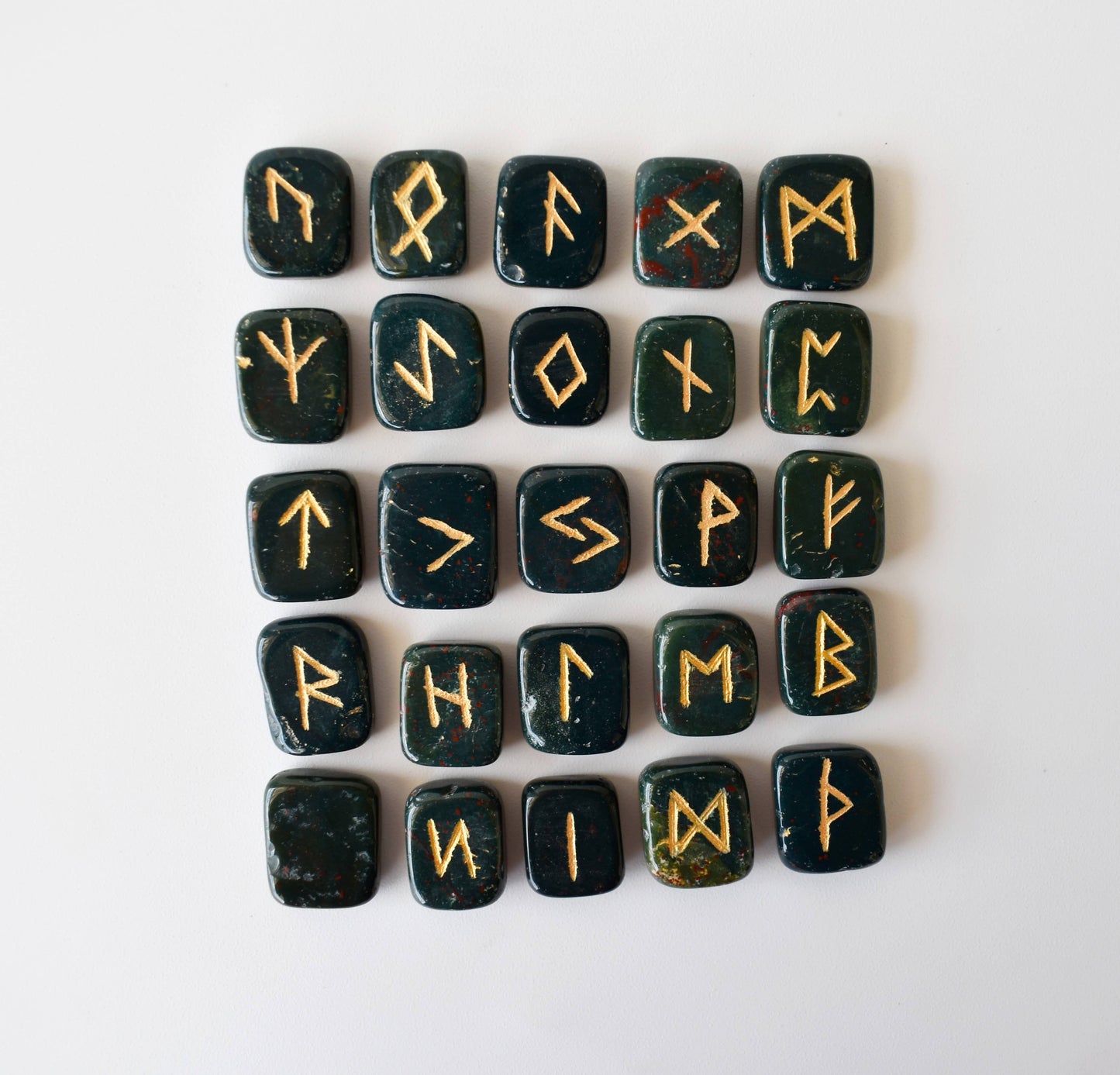 Futhark Rune Set | Bloodstone | Rune Stones | Runic Crystals: Runes (SET 1)
