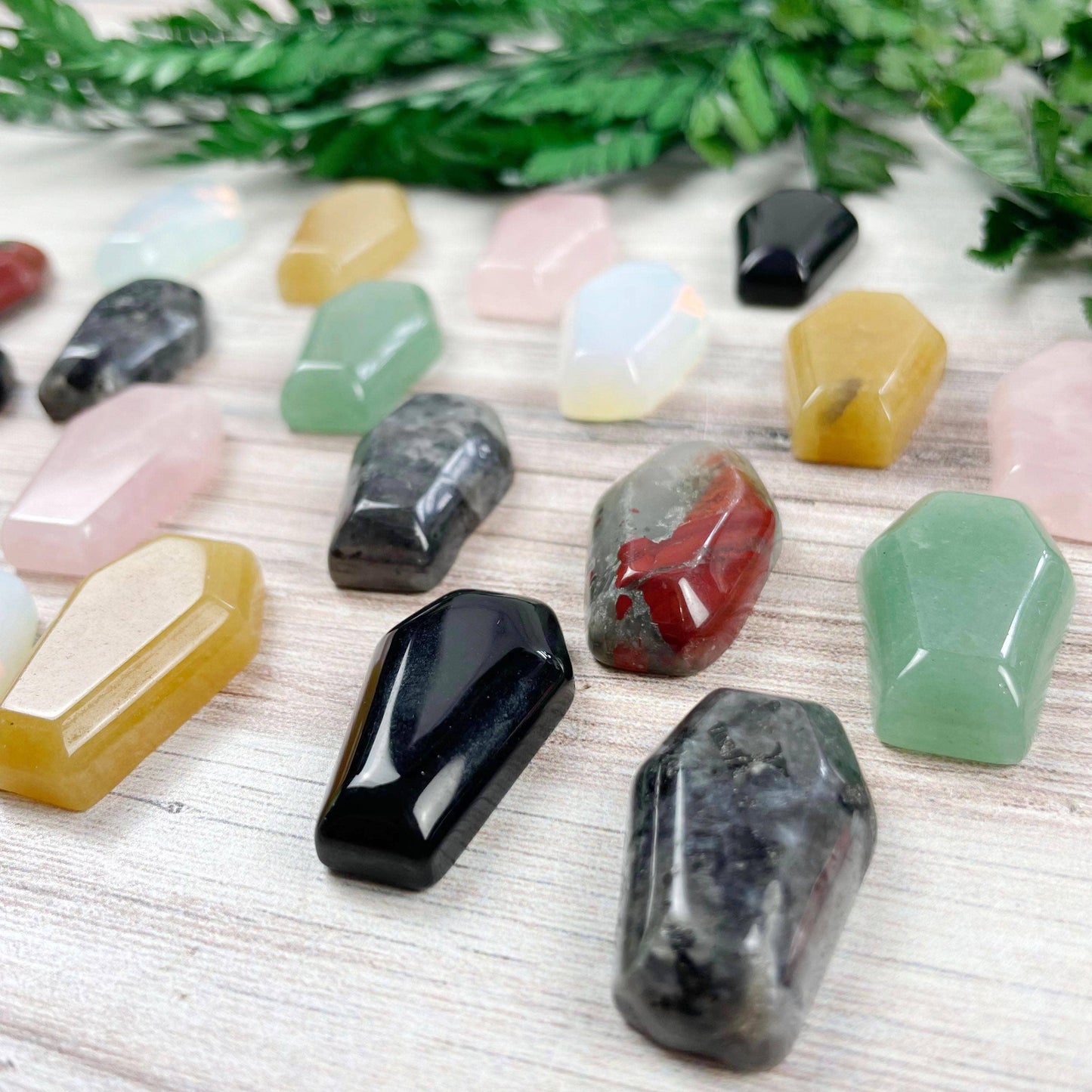 Mini Coffin Gemstone Pocket Stone: Obsidian