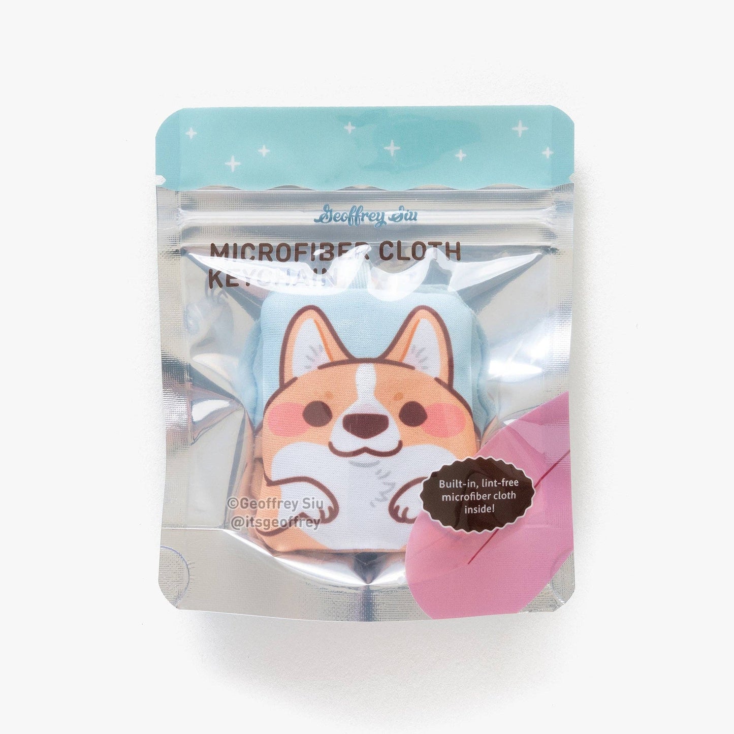 Cheddar the Corgi Microfiber Cloth Keychain: A-Grade