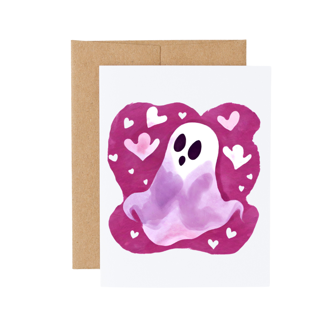 Cute Ghost Love Valentine’s Day Notecard Box Set : White