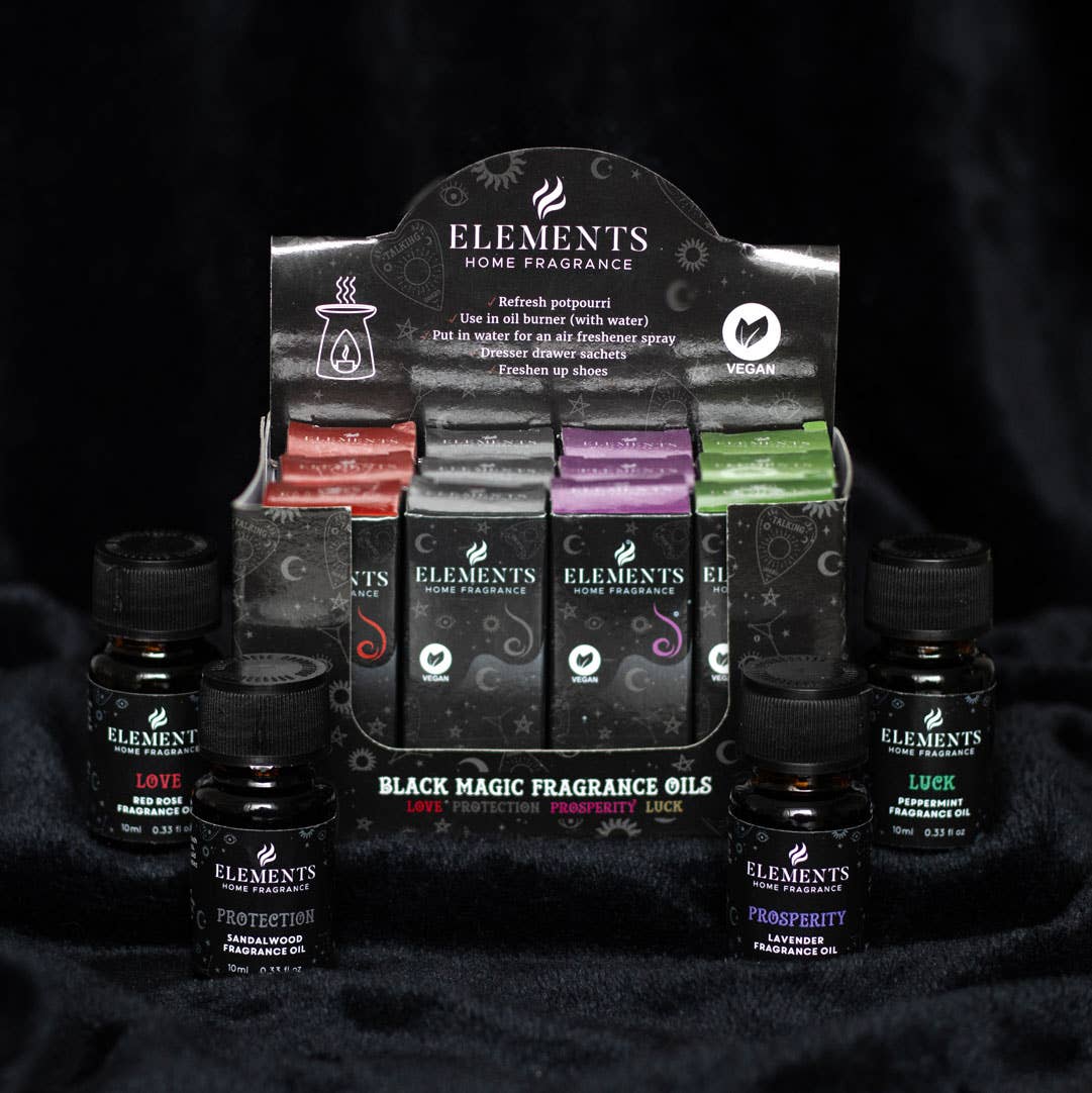 Set of 12 Gothic Black Magic Fragrance Oils in Display