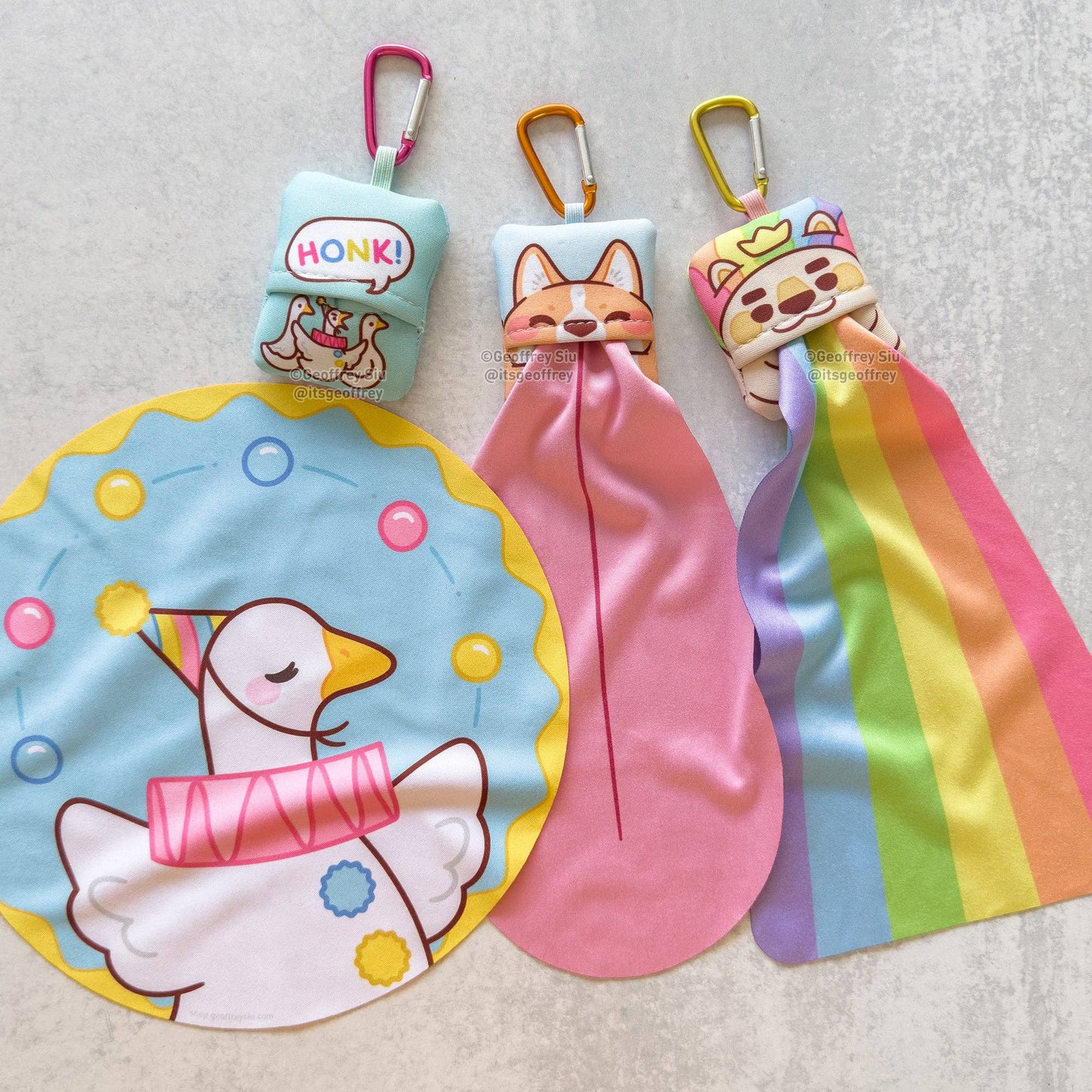 Cheddar the Corgi Microfiber Cloth Keychain: A-Grade