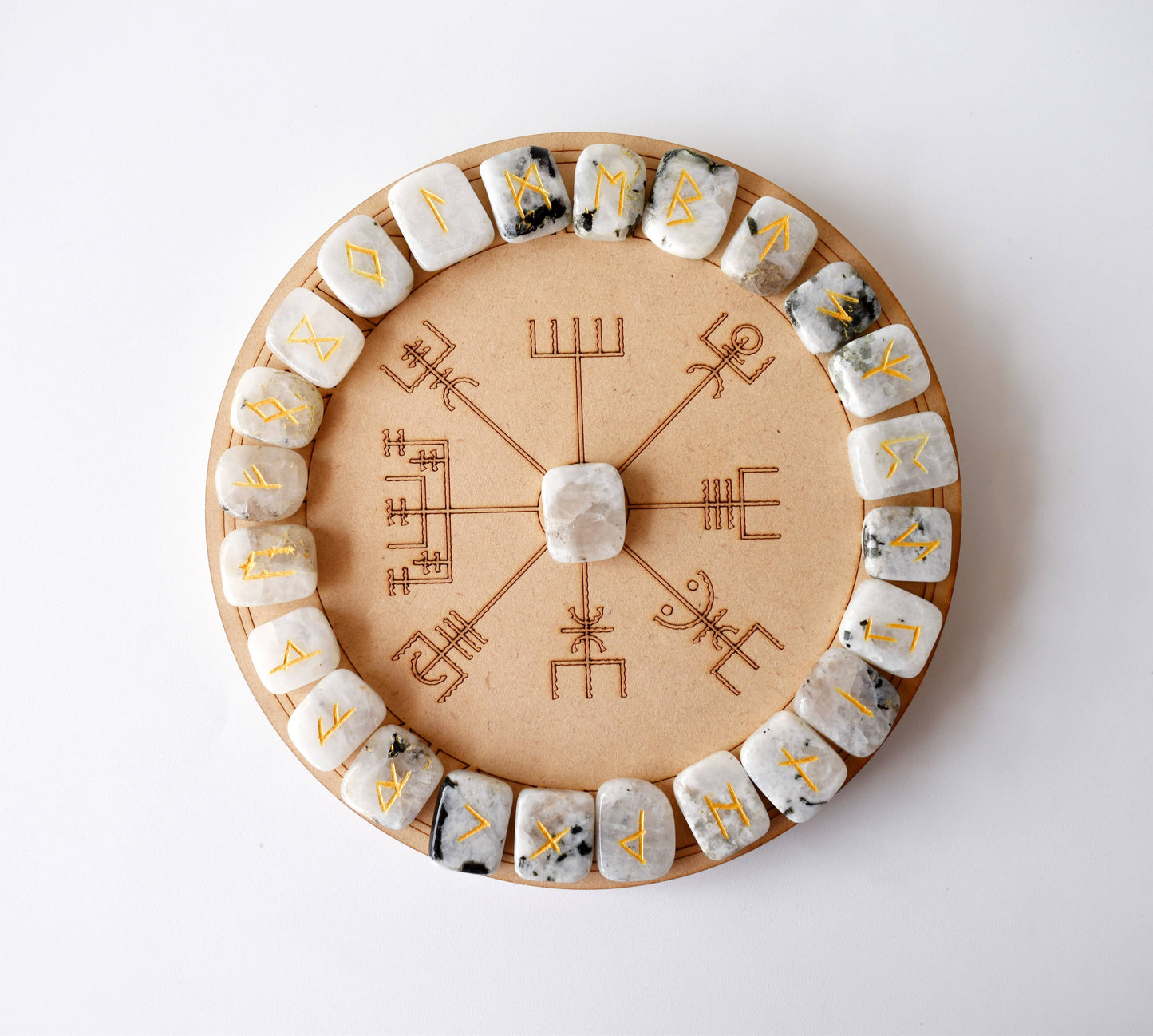 Futhark Rune Set | Rainbow Moonstone Runes | Runic Crystals: Runes (SET 1)