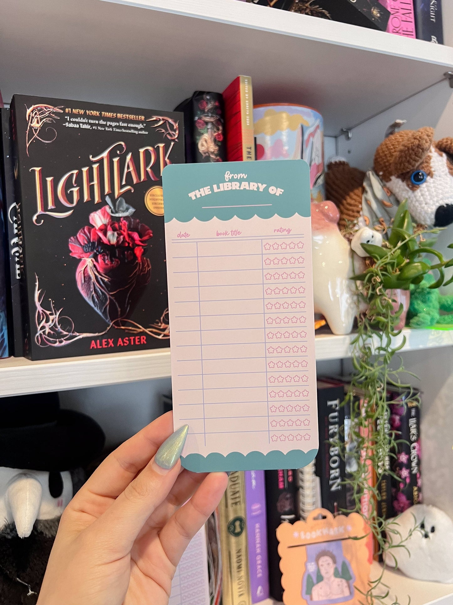 Book Rating Paper Bookmark: Pink