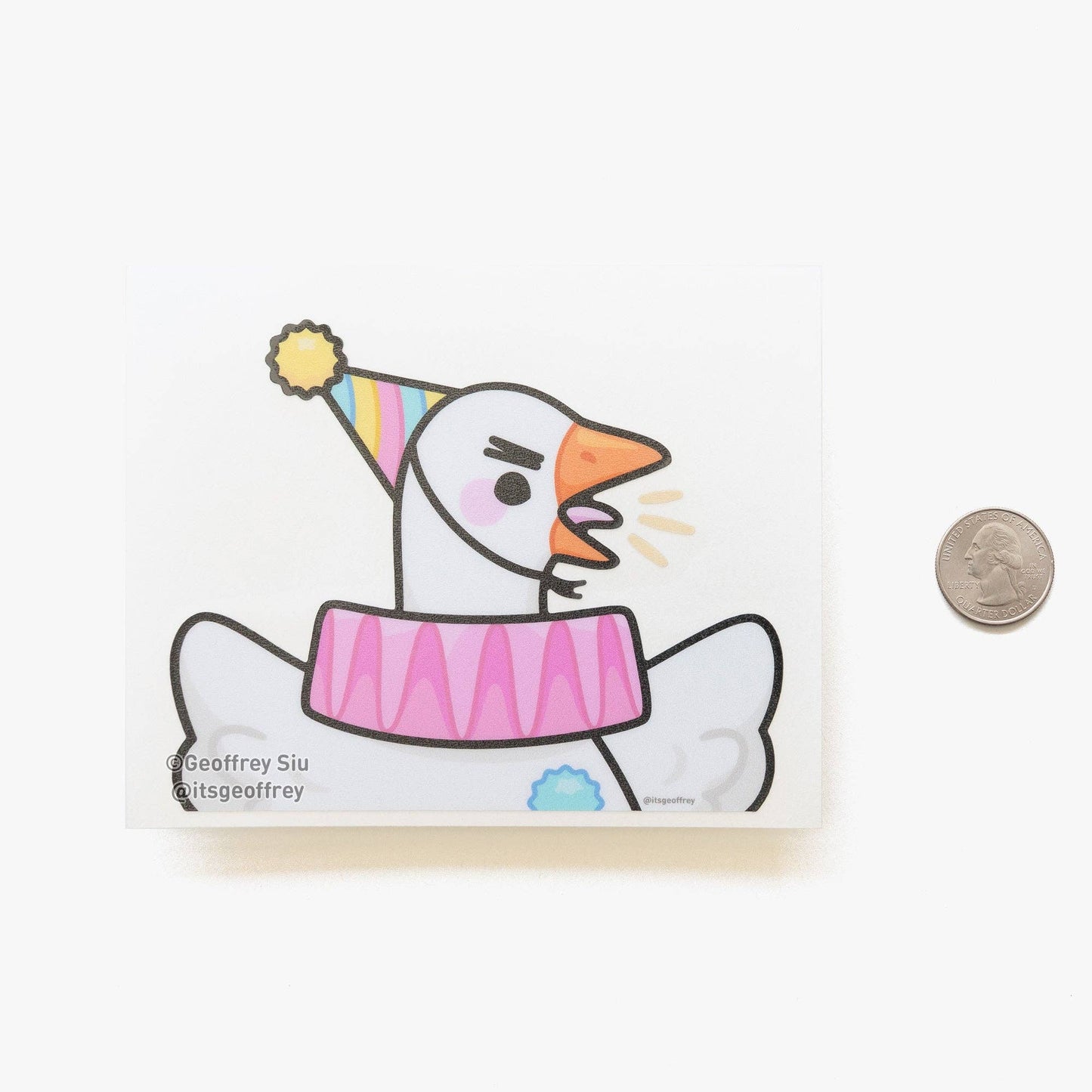 Silly Goose Die Cut Vinyl Peeker Sticker (5.5")