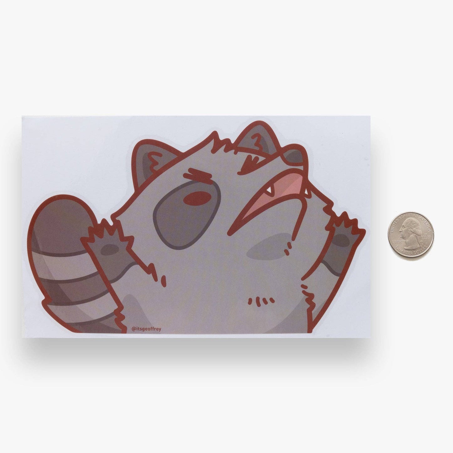 Raccoon Die Cut Vinyl Peeker Sticker (6.5")