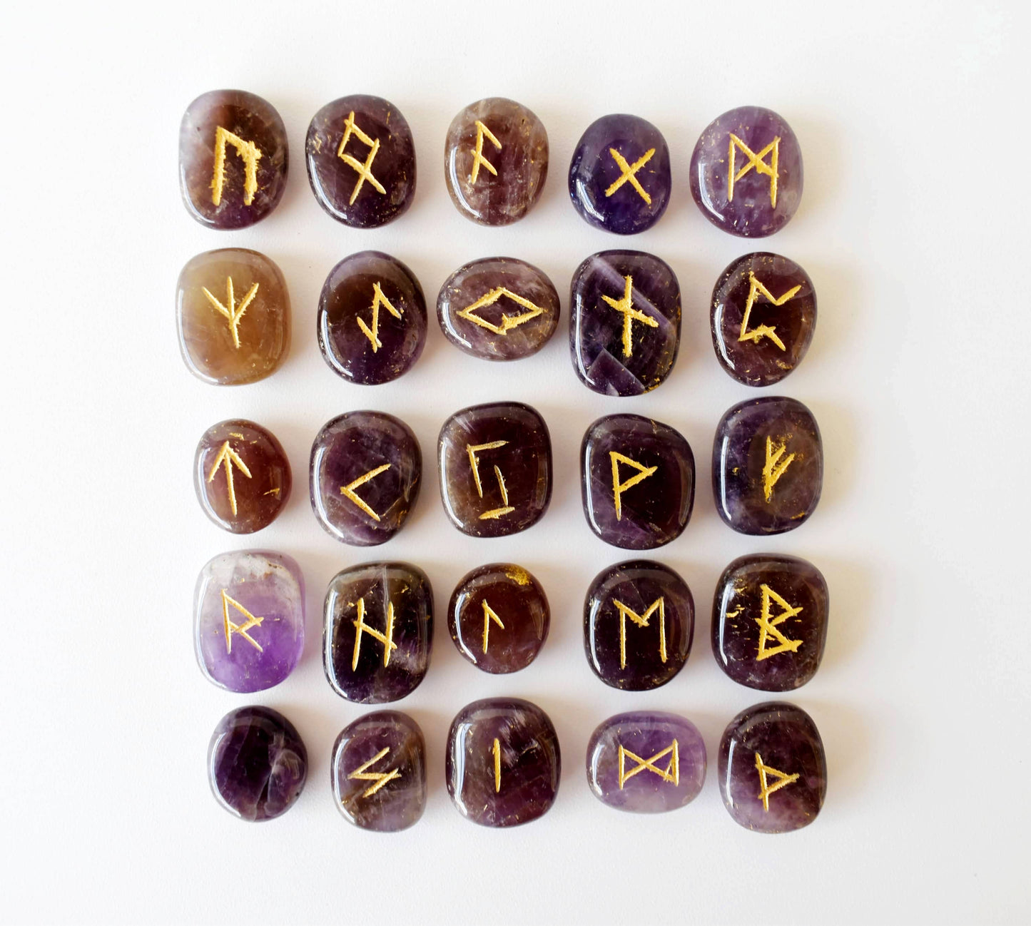 Futhark Rune Set | Amethyst | Rune Stones | Runic Crystals: Runes (SET 1)