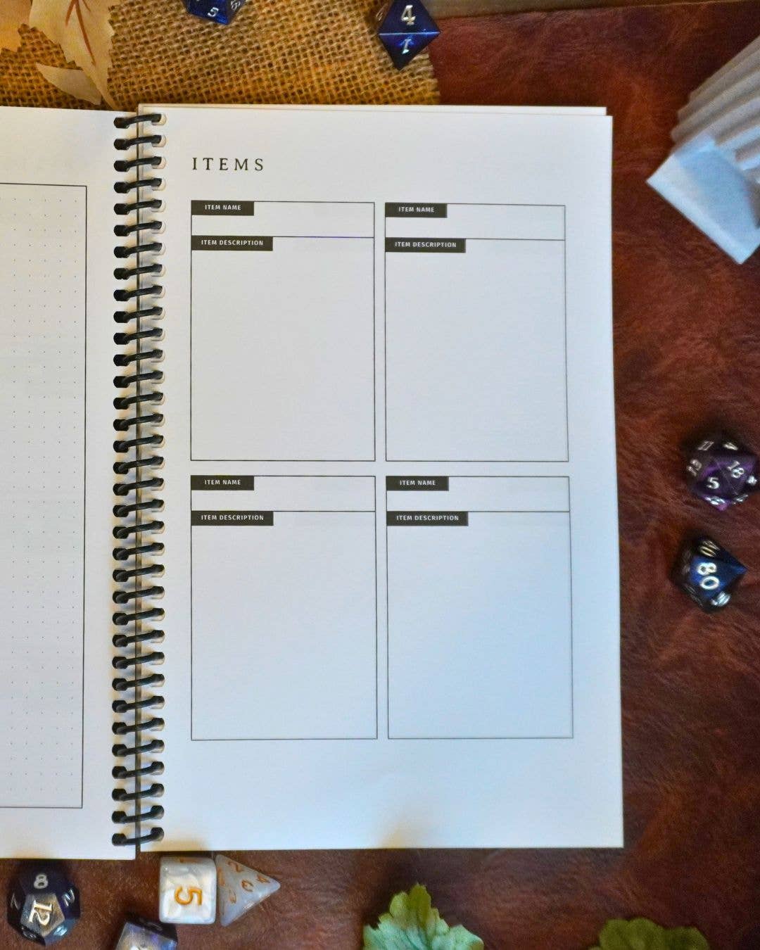Dungeon Codex Shadowdark RPG Character Journal: One Set of Mystery Dice with Bottle