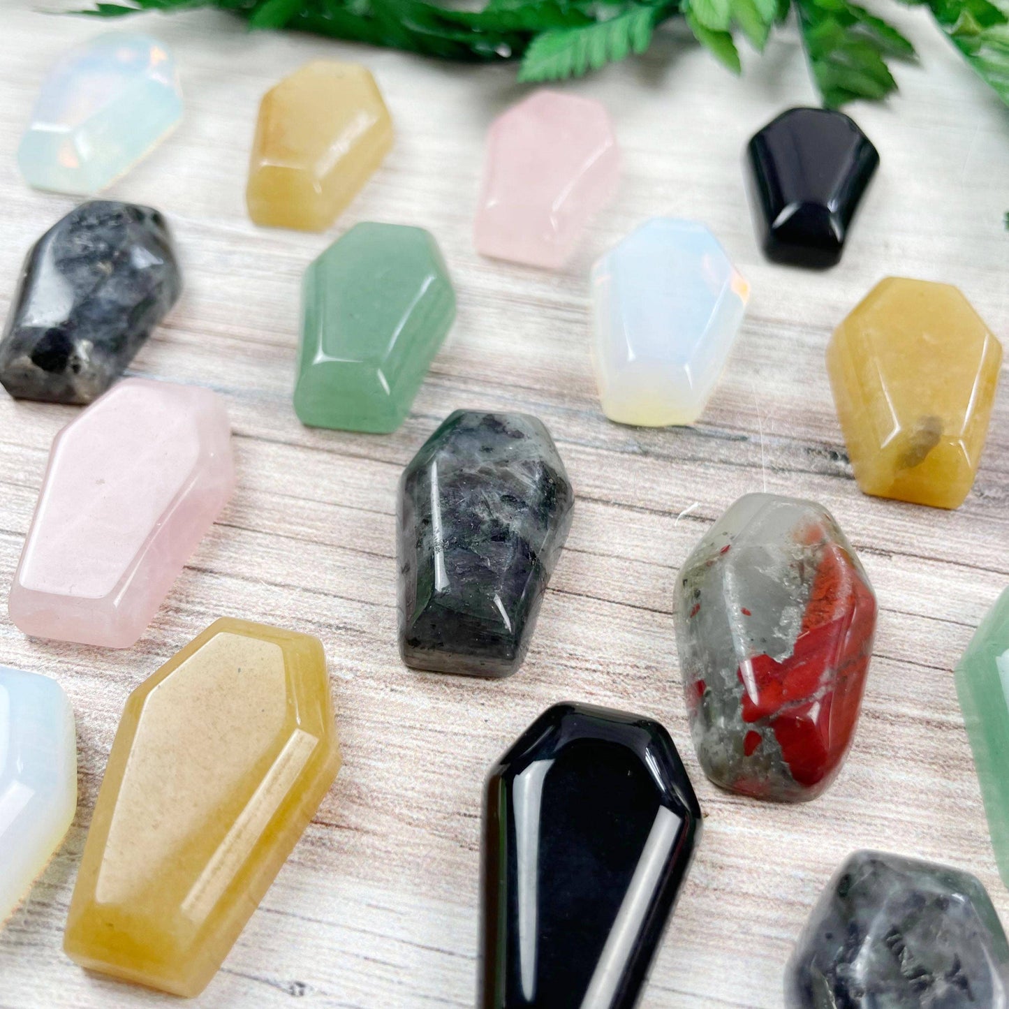 Mini Coffin Gemstone Pocket Stone: Obsidian