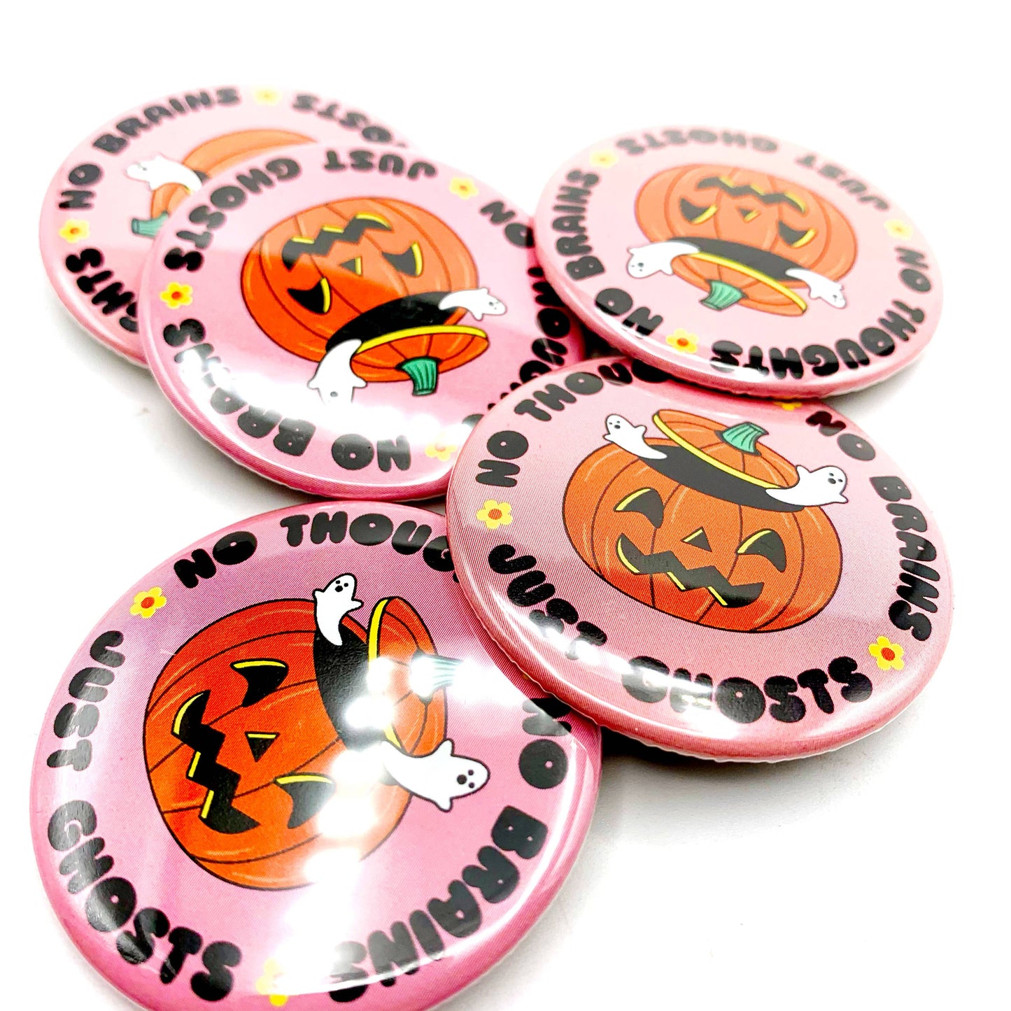 No Thoughts No Brains Just Ghosts Pinback Button